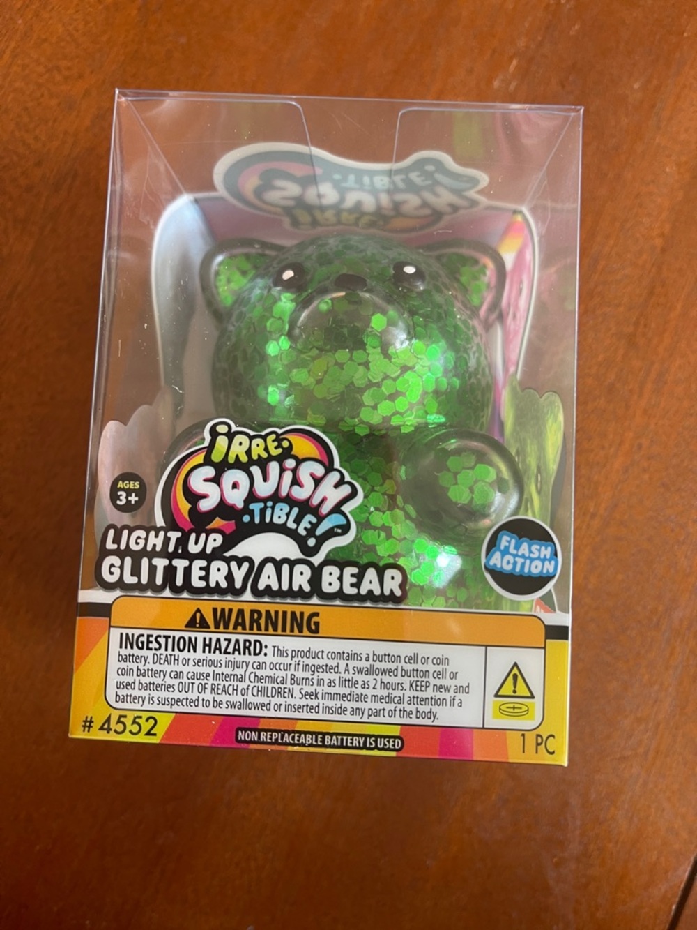 Light-Up Glittery Air Bear - Green